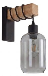 Brilagi - Applique WOOD GLASS 1xE27/60W/230V pino/nero/grigio fumé