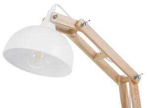 Lampada da scrivania Lampada da tavolo con paralume in metallo con braccio orientabile in legno a luce bianca Beliani