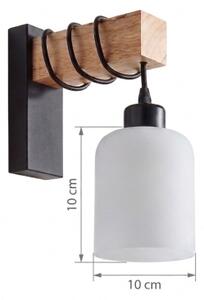 Brilagi - Lampada da parete WOOD GLASS 1xE27/60W/230V pino/nero/bianco