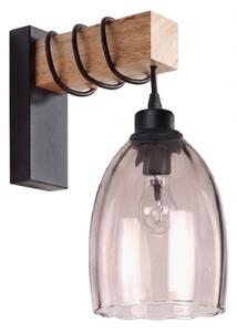 Brilagi - Applique WOOD GLASS 1xE27/60W/230V pino/nero/beige fumé