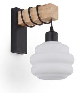 Brilagi - Lampada da parete WOOD GLASS 1xE27/60W/230V pino/nero/bianco