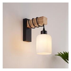 Brilagi - Lampada da parete WOOD GLASS 1xE27/60W/230V pino/nero/bianco