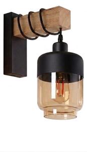 Brilagi - Applique WOOD GLASS 1xE27/60W/230V pino/nero/marrone fumé