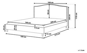 Struttura del letto in poliestere grigio imbottito 160 x 200 cm Design tradizionale Beliani