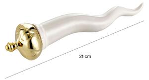 Corno con corona oro decorazione dipinta a mano porcellana