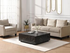 Tavolino con 2 cassetti in MDF Effetto marmo Nero - ANTRIM di PASCAL MORABITO