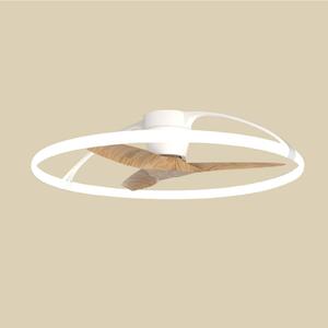 Ventilatore da soffitto LED intelligente Nepal, bianco/faggio, DC Mantra Iluminación, Nepal, dimmerabile, Legno, Soggiorno, Metallo, Moderno
