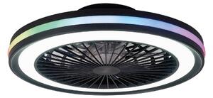 Ventilatore da soffitto LED per gamer, nero, DC, silenzioso, CCT RGB Mantra Iluminación, Gamer, dimmerabile, Nero, Soggiorno, Plastica, Moderno