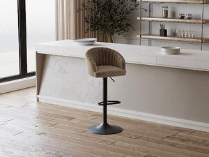 Sgabello da bar Tessuto e Metallo Beige - Lotto di 2 - DORALIZ