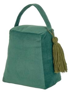 Fermaporta sacchetto cubico verde con pom pom verdi