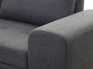 Divano ad angolo in tessuto grigio scuro a forma di L da soggiorno minimalista Beliani