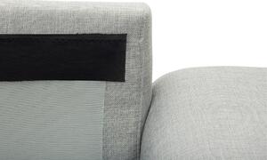 Divano ad angolo in tessuto grigio chiaro a forma di L da soggiorno minimalista Beliani