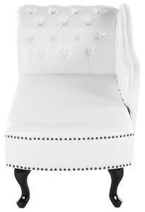 Chaise longue bianca versione sinistra in ecopelle schienale con bottoni glamour stile retrò Beliani