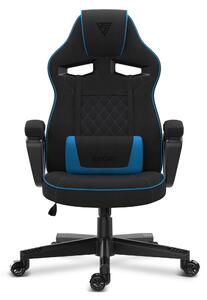 Sedia da gioco SENSE7 Knight in tessuto nero-blu - Sedia da ufficio ergonomica Sedia da scrivania Sedia da computer Sedia da gioco Sedia da corsa 120 kg