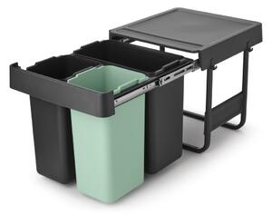 Bidone in plastica touchable per raccolta differenziata in grigio scuro menta 40 l Sort&Go - Brabantia