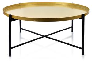 Tavolino Lucas nero e oro 76 cm