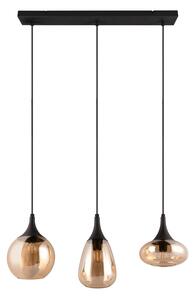 Lampada a sospensione nero-arancio con paralume in vetro Lumina - Trio