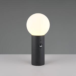 Trio Lighting Lampioncino Mures, antracite, altezza 40 cm, metallo, sensore Mures, Nero, Alluminio, Moderno, Lampada da esterni