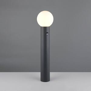 Trio Lighting Lampione Mures, antracite, altezza 80 cm, metallo, sensore Mures, Nero, Alluminio, Moderno