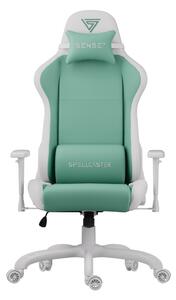 Sedia da gaming SENSE7 Spellcaster FUKU in ecopelle nera - Sedia da ufficio ergonomica per scrivania, fino a 150 kg, con funzione di oscillazione, poltrona direzionale, poltrona per PC