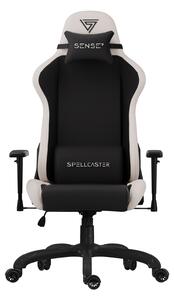 Sedia da gaming SENSE7 Spellcaster FUKU in Alcantara nero e beige - Sedia da ufficio ergonomica, sedia da scrivania, portata 150 kg, funzione oscillante, sedia ortopedica