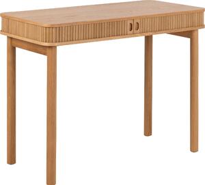 Scrivania Langley con 2 ante scorrevoli, decori in rovere