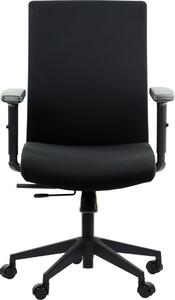Sedia da ufficio ergonomica girevole RIVERTON F/L, braccioli regolabili, seduta scorrevole (avanti-indietro), nero