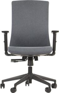 Sedia da ufficio girevole ergonomica TONO, base in nylon, braccioli regolabili, rivestimento in grafite