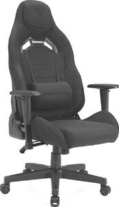 SENSE7 Sedia da gaming Vanguard in tessuto nero - Sedia da ufficio ergonomica - Sedia da scrivania - Sedia girevole per PC - Poltrona direzionale - Portata 150 kg - Braccioli 2D - Meccanismo oscillante - Per gamer