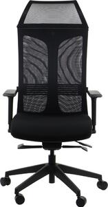 Sedia da ufficio ergonomica girevole RYDER, braccioli regolabili, poggiatesta, seduta scorrevole (avanti-indietro), nero