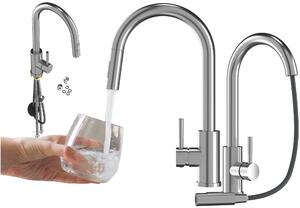 Granitan - Rubinetto da cucina - Rubinetto per lavello - Bocca estraibile - Acciaio inossidabile - Rubinetto da cucina - LOSETO
