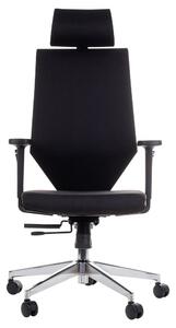 Sedia da ufficio ergonomica girevole ZN-805-C, braccioli regolabili, poggiatesta, base in alluminio, seduta scorrevole (avanti-indietro), nero