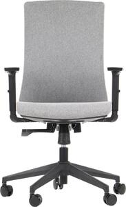 Sedia da ufficio girevole ergonomica TONO, base in nylon, braccioli regolabili, rivestimento grigio