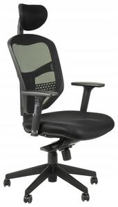 Sedia da ufficio ergonomica girevole HN-5038, braccioli regolabili, poggiatesta, seduta scorrevole (avanti-indietro), nero
