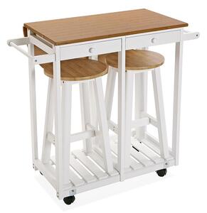 Set tavolo e 2 sgabelli salvaspazio, stile industriale