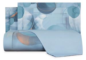 Copripiumino Con Federe In Percalle Storm Matrimoniale - 255X255 + 2 Federe50X80 Carrara Moderno Blu Caleffi