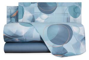 Completo Lenzuola In Percalle Storm Matrimoniale - 250X290 175X205 + 2 Federe 50X80 Carrara Moderno Blu Caleffi