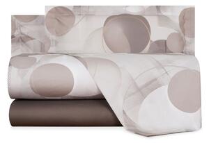 Completo Lenzuola In Percalle Storm Matrimoniale - 250X290 175X205 + 2 Federe 50X80 Carrara Moderno Marrone Caleffi