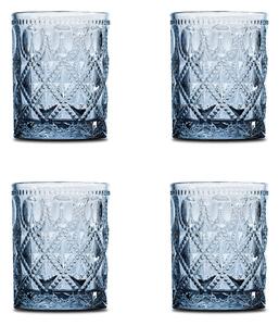 Set 4 bicchieri in vetro blu 400 ml