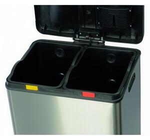 Pattumiera a Pedale per la raccolta differenziata MULTIFLUX 36 con 2x30 Lt Dimensioni 45,5x52,5x h 68,5 cm - peso 10,6 kg garanzia 10 anni inox satinato anti-traccia