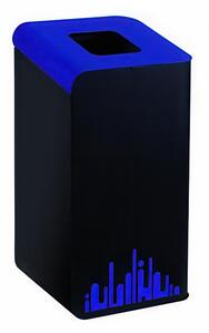 Gettacarte per la raccolta differenziata RUBIK EVO inox Dimensioni 41x45x h 80 cm - Peso 15 Kg- 80 LT con colore nero Nero-Blu