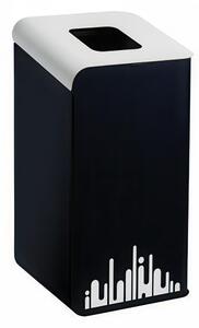 Gettacarte per la raccolta differenziata RUBIK EVO inox Dimensioni 41x45x h 80 cm - Peso 15 Kg- 80 LT con colore Nero-Bianco