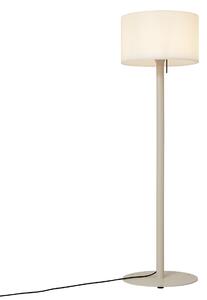 Lampada da terra scandinava da esterno beige con paralume bianco IP44 - Mississippi