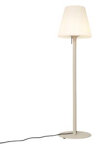 Lampada da terra moderna da esterno beige con paralume bianco IP44 - Big Virginia