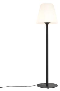 Lampada da terra moderna per esterni nera con paralume bianco IP44 - Big Virginia