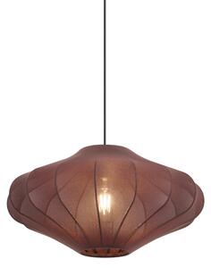 Lampada a Sospensione Japandi Marrone con Paralume in Tessuto 50cm - Plu