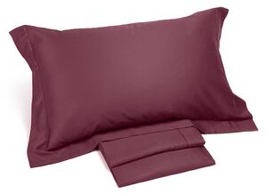 Completo Lenzuola In Raso Di Cotone Raso Matrimoniale Dreaming Tinta Unita Mauve Caleffi