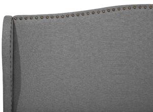 Letto imbottito con rivestimento in tessuto di colore grigio 160 x 200 cm tradizionale Beliani
