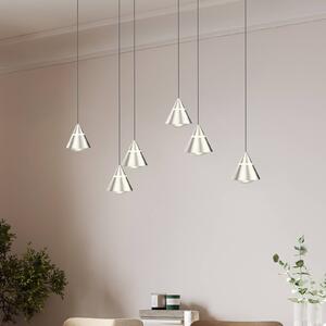 Trio Lighting Lampada LED a sospensione Romeo, lunghezza 75 cm, metallo color nichel, 6 Romeo, Alluminio / Grigio / Zincato, Soggiorno / Sala da pranzo, Metallo, Moderno