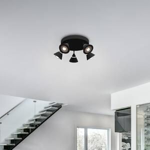 Trio Lighting Faretto da soffitto a LED Romeo, Ø 30 cm, nero, metallo, 5 luci. Romeo, Nero, Soggiorno / Sala da pranzo, Metallo, Moderno